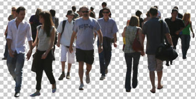 casual, cutout, cutout groups, cutout people, day, eye level view, front, group, people, summer, sunny, walking