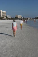 apartment, beach, day, eye level view, Florida, group, Sarasota, seascape, sunny, sunshine, The United States, walking, winter, woman