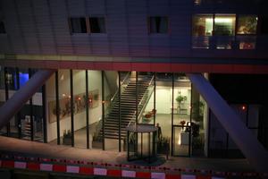 Albion Riverside, architecture, artificial lighting, bollard, building, elevated, England, facade, glass, London, office, The United Kingdom, urban