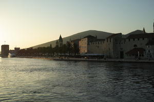 autumn, Croatia, eye level view, golden hour, promenade, seascape, Splitsko-Dalmatinska, sunset, Trogir