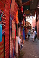 autumn, clothing, day, eye level view, market, Marrakech, Marrakesh, Morocco, stall, sunny