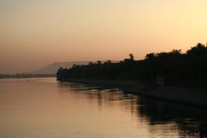 clear, dusk, East Timor, Egypt, Egypt, eye level view, river, river Nile, silhouette, sky, vegetation