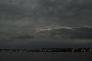 Croatia, day, eye level view, overcast, seascape, sky, spring, storm, waterfront, Zadar, Zadarska