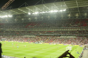 artificial lighting, ceiling, crowd, elevated, England, football pitch, London, people, stadium, The United Kingdom