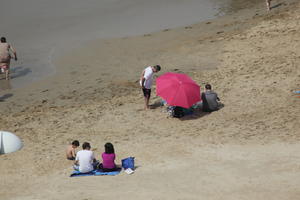 Aquitaine, beach, Biarritz, day, elevated, France, people, spring, sunbathing, sunlight, sunny, sunshine