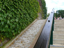 balustrade, day, England, eye level view, fountain, plant, stair, The United Kingdom, Wimbledon