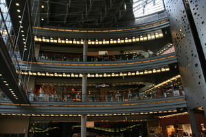 artificial lighting, below, interior, light, Poland, Poznan, shopping centre, Wielkopolskie