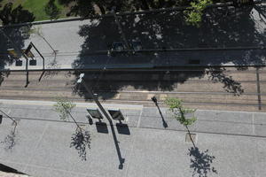 above, day, elevated, pavement, Porto, Porto, Portugal, spring, street, sunny, tramlines, urban