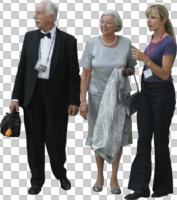 ambient light, caucasian, cutout, cutout groups, cutout people, day, elderly, eye level view, group, smart casual, standing