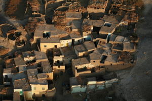 aerial view, desert, dusk, East Timor, Egypt, Egypt, village