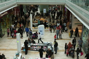 crowd, day, elevated, England, indoor lighting, interior, London, mall, natural light, people, retail, shop, shopping, shopping centre, The United Kingdom, walking