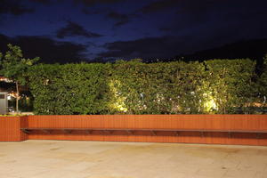 artificial lighting, bench, Bilbao, bush, eye level view, night, Pais Vasco, Spain, vegetation