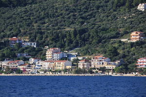 building, coastline, Croatia, day, eye level view, Makarska, seascape, Splitsko-Dalmatinska, summer, tree, vegetation, villa, woodland