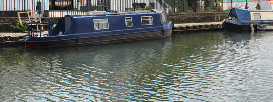 boat, canal, day, England, eye level view, London, spring, sunny, The United Kingdom