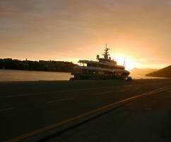 Croatia, day, Dubrovacko-Neretvanska, Dubrovnik, eye level view, harbour, road, summer, sunset, yacht