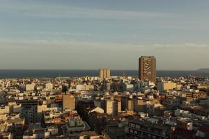 Alicante, cityscape, dusk, elevated, Spain, Valenciana