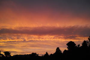 below, Chateauneuf, Cirrostratus, cloud, cloudy, dawn, dusk, evening, France, golden hour, looking up, outdoor lighting, outdoors, Provence Alpes Cote D