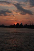 cityscape, dusk, England, eye level view, London, river, silhouette, sky, sunset, The United Kingdom