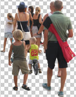 casual, caucasian, cutout, cutout groups, cutout people, day, diffuse, diffused light, eye level view, group, people, summer, walking