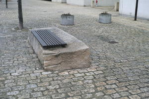 bench, Copenhagen , day, Denmark, diffuse, diffused light, eye level view, Kobenhavn, pavement, street, winter