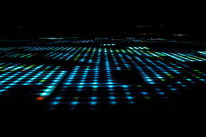 artificial lighting, Croatia, eye level view, floor, LED, night, plaza, spring, urban, wet, Zadar, Zadarska