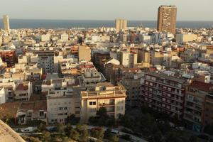 Alicante, cityscape, dusk, elevated, Spain, Valenciana