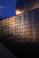 artificial lighting, Bilbao, building, evening, eye level view, facade, Pais Vasco, Spain, wall