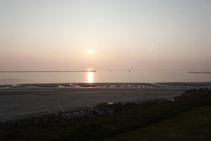 beach, Boulogne-sur-Mer, clear, day, dusk, elevated, France, haze, Nord-Pas-de-Calais, seascape, sky, spring, sun, sunny, sunset