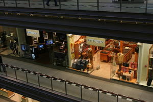 artificial lighting, elevated, interior, Poland, Poznan, retail, shopping centre, Wielkopolskie