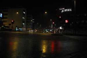 artificial lighting, Copenhagen , Denmark, eye level view, Kobenhavn, night, outdoor lighting, street