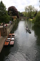 afternoon, Cambridge, canal, day, elevated, England, gondola, spring, The United Kingdom, transport