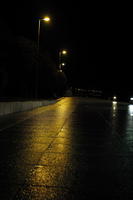 artificial lighting, city, Croatia, embankment, eye level view, night, pavement, spring, street light, urban, walkway, wet, Zadar, Zadarska