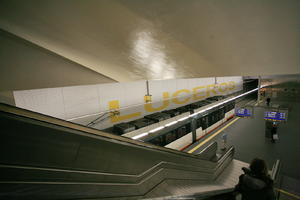 above, artificial lighting, balustrade, Calpe, indoor lighting, interior, Spain, station, steps, train, underground, Valenciana