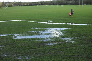 cloudy, day, England, eye level view, football pitch, grass, London, The United Kingdom, winter