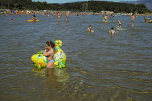 beach, Croatia, day, direct sunlight, eye level view, outdoors, people, summer, sunlight, sunny, sunshine, swimming