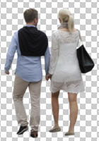 back, casual, caucasian, couple, cutout, cutout couples, cutout people, day, diffuse, diffused light, eye level view, people, smart, summer, walking