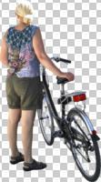 back, bicycle, casual, caucasian, cutout, cutout people, cutout women, cycling, day, direct sunlight, eye level view, NA, natural light, people, summer, sunlight, sunny, sunshine, woman