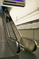 artificial lighting, Calpe, escalator, eye level view, fluorescent, indoor lighting, interior, Spain, station, steps, Valenciana