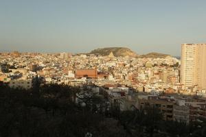 Alicante, cityscape, dusk, elevated, Spain, Valenciana