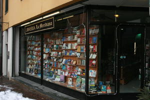 ambient light, book, bookcase, day, display, eye level view, Italia , Mondovi, overcast, Piemonte, retail, winter