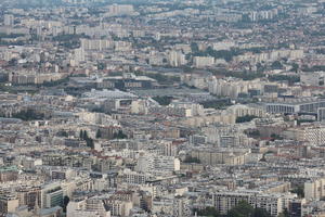 aerial view, autumn, city, cityscape, day, diffuse, diffused light, France, Ile-De-France, Paris