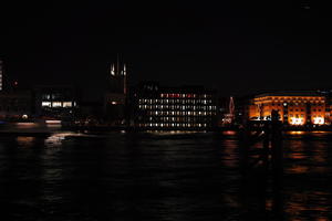 building, city, city, city lights, cityscape, England, evening, eye level view, London, night, river, The United Kingdom, winter