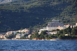 coastline, Croatia, day, eye level view, hotel, Makarska, seascape, Splitsko-Dalmatinska, summer, tree, vegetation, villa