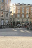 bicycle, building, Copenhagen , day, eye level view, Kobenhavn, pavement, sunny, winter