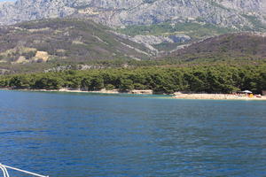 beach, coastline, Croatia, day, eye level view, Makarska, seascape, Splitsko-Dalmatinska, summer, tree, vegetation, woodland