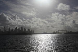 Australia, cityscape, dusk, eye level view, New South Wales, seascape, summer, Sydney