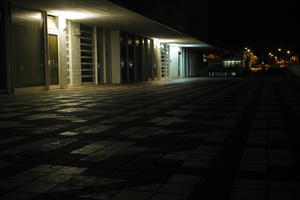 artificial lighting, city, Croatia, entrance, eye level view, night, pavement, pavement, paving, spring, Zadar, Zadarska