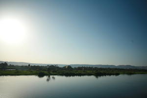 clear, dusk, East Timor, Egypt, Egypt, eye level view, river, river Nile, sky, sun, vegetation