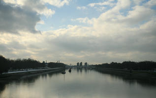 cloud, day, elevated, England, London, natural light, river, sky, sunset, The United Kingdom, winter