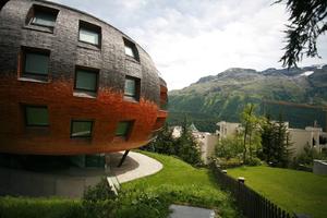 building, day, eye level view, facade, grass, Graubunden, house, natural light, Saint Moritz, Switzerland